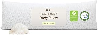 Coop Home Goods Original Adjustable Body Pillow, 20x54 Long Pillow for Back, Shoulder, Hip and Knee Support, Side Sleeper Body Pillows for Adults with Memory Foam &amp; Washable Cover