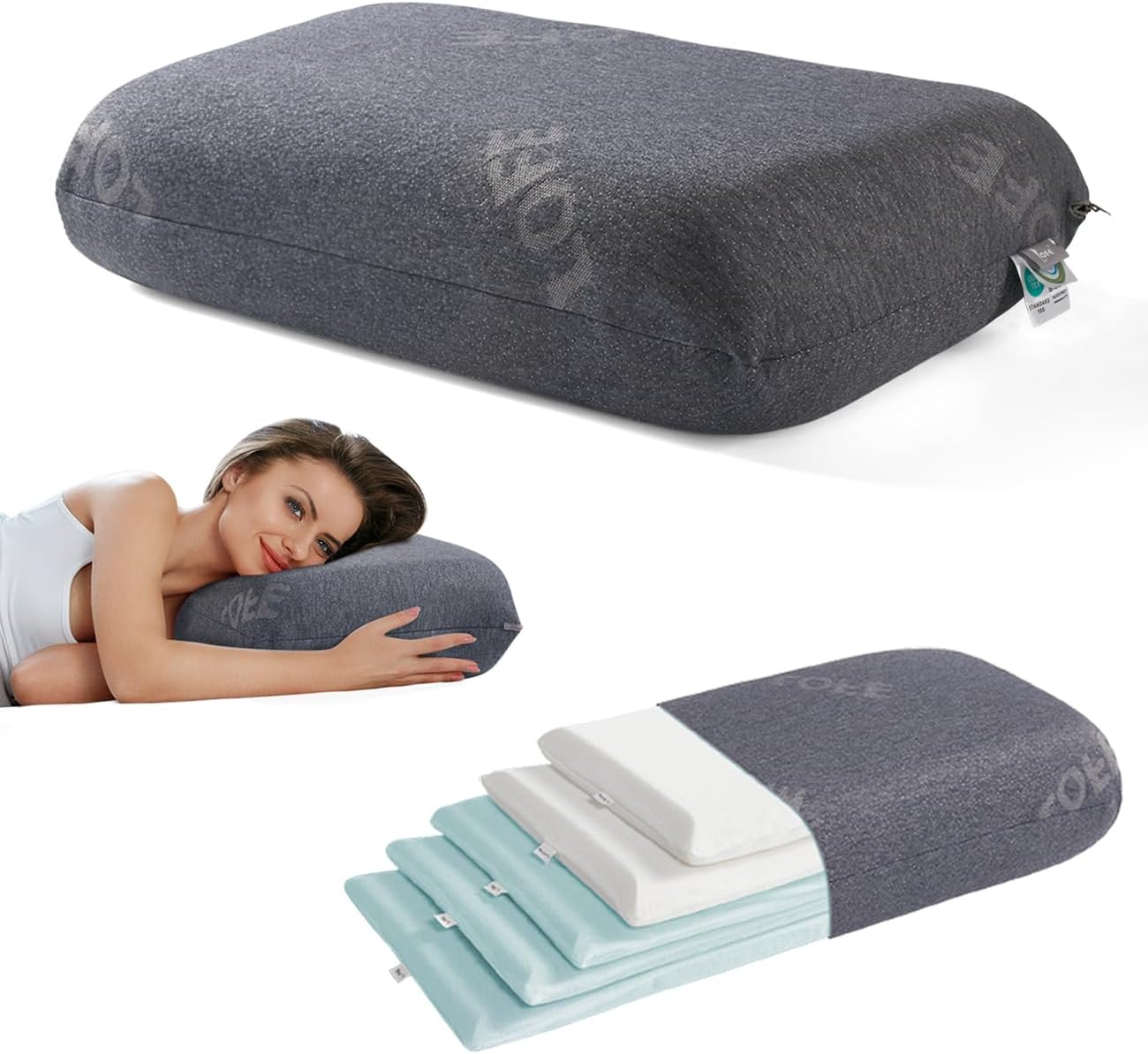 Adjustable Memory Foam Pillow, Side Sleeper Pillow (B0CRHC7C5B)