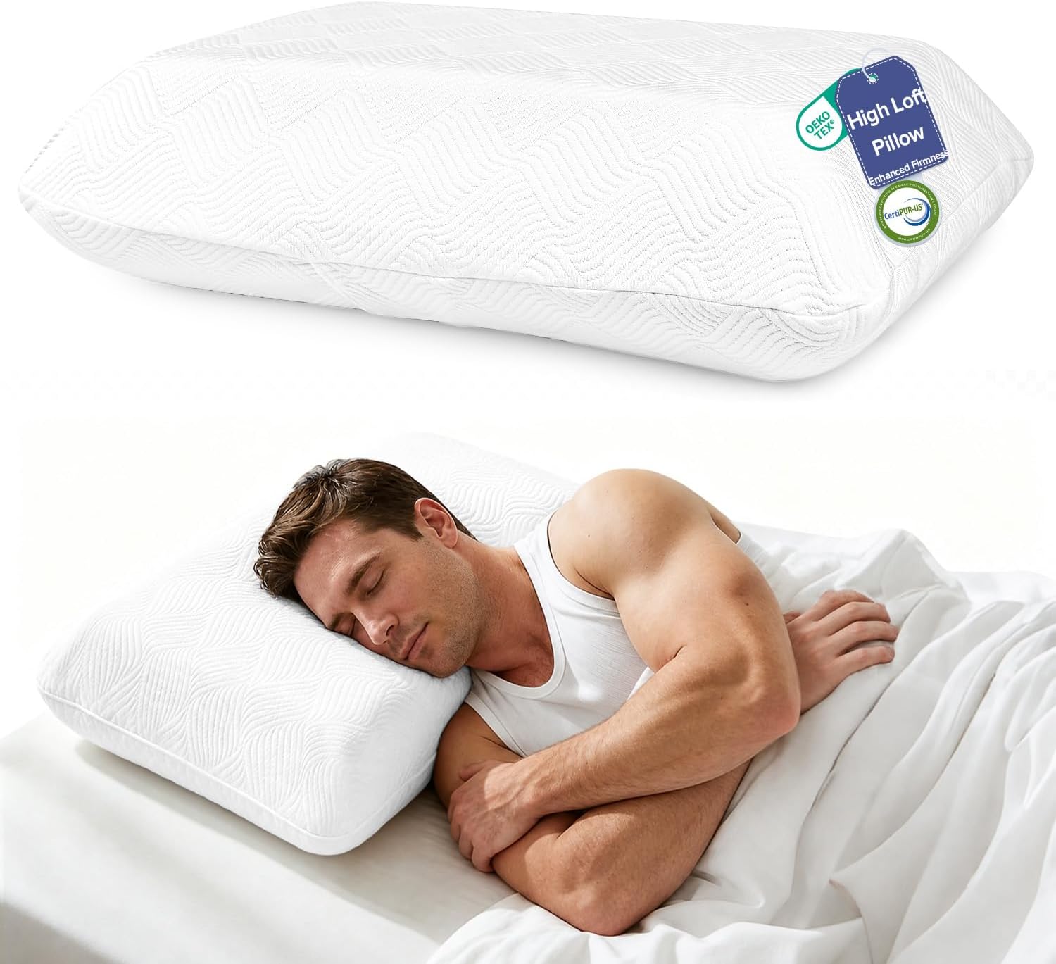 7 Inch High Loft Memory Foam Pillow for Side Sleepers (B0DQ4Y2L55)