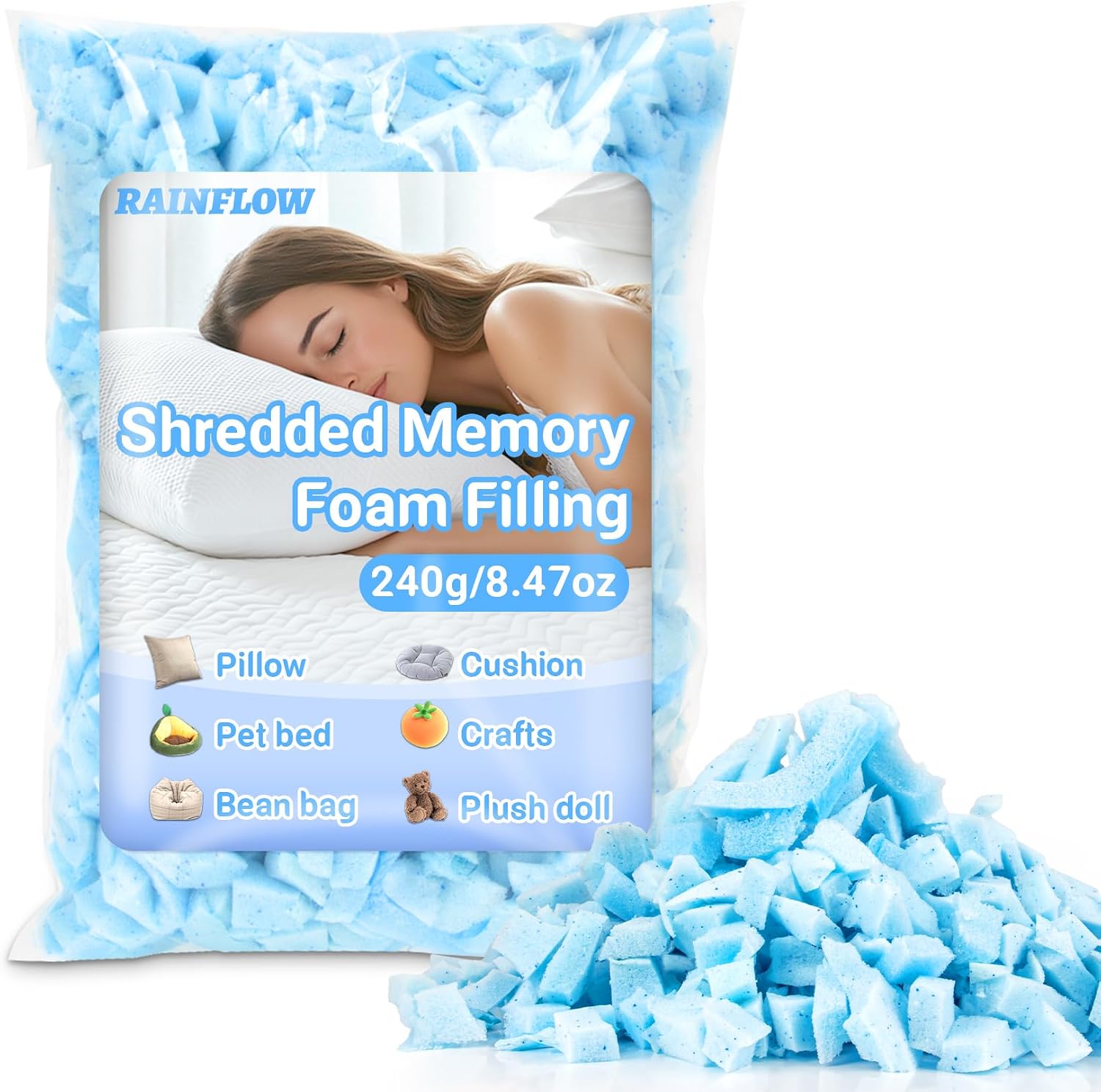 RAINFLOW Shredded Memory Foam Filling (B0F9SQCL2Q)