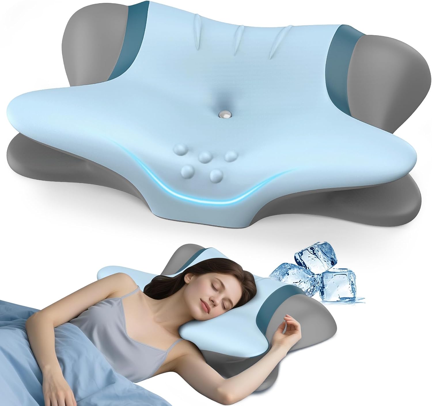 Cervical Pillow for Neck Pain Relief, Ergonomic Contour Pillow